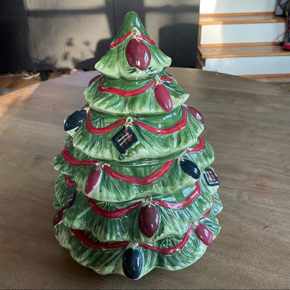 Certified International Susan Winget Christmas Tree Cookie Jar